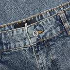 R3 Distressed Baggy Denim - Blue/Cream