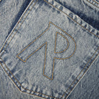 R3 Distressed Baggy Denim - Blue/Cream