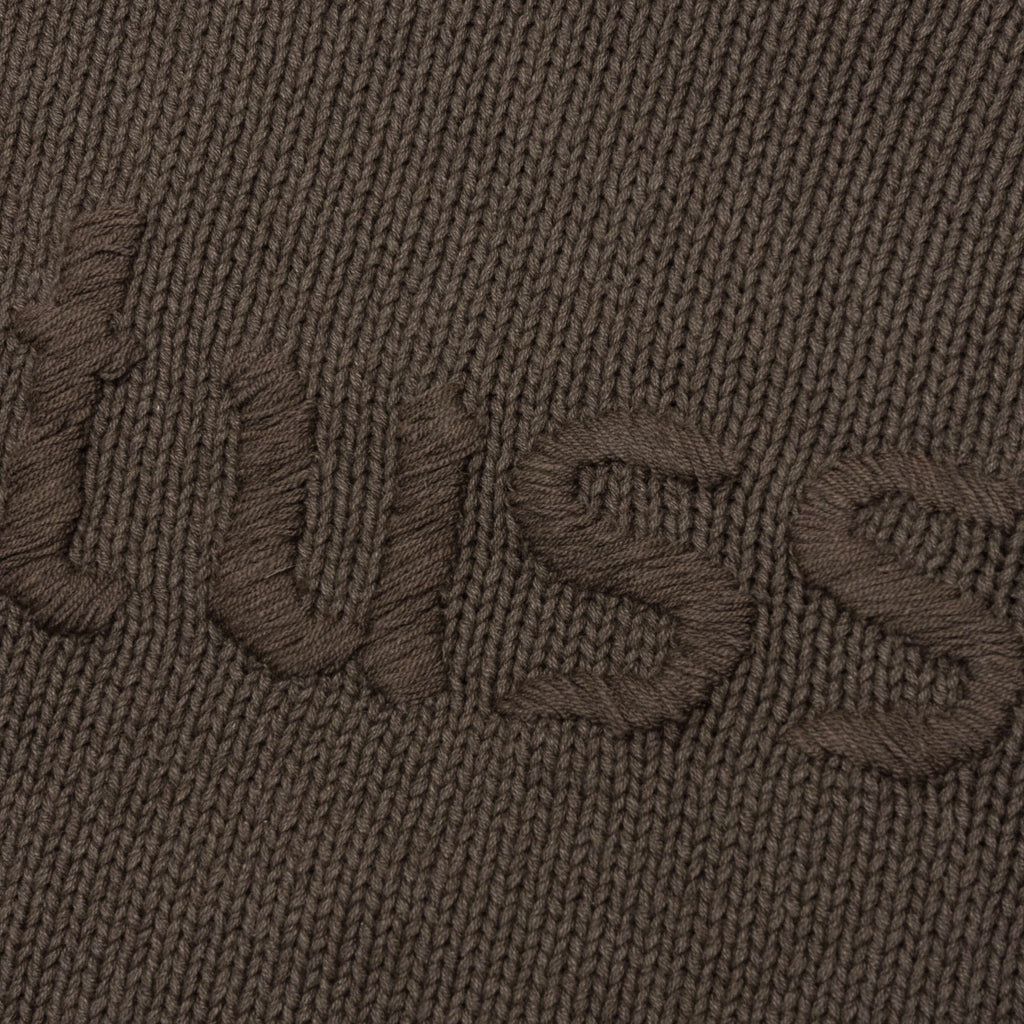Roll V-Neck Logo Sweater - Brown