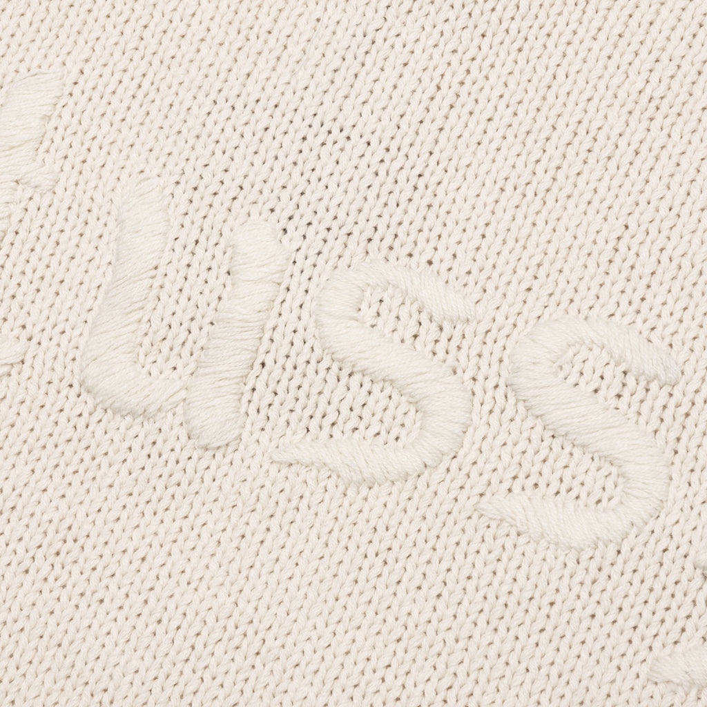 Roll V-Neck Logo Sweater - Natural