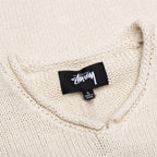 Roll V-Neck Logo Sweater - Natural