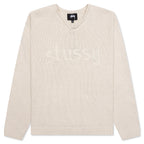 Roll V-Neck Logo Sweater - Natural