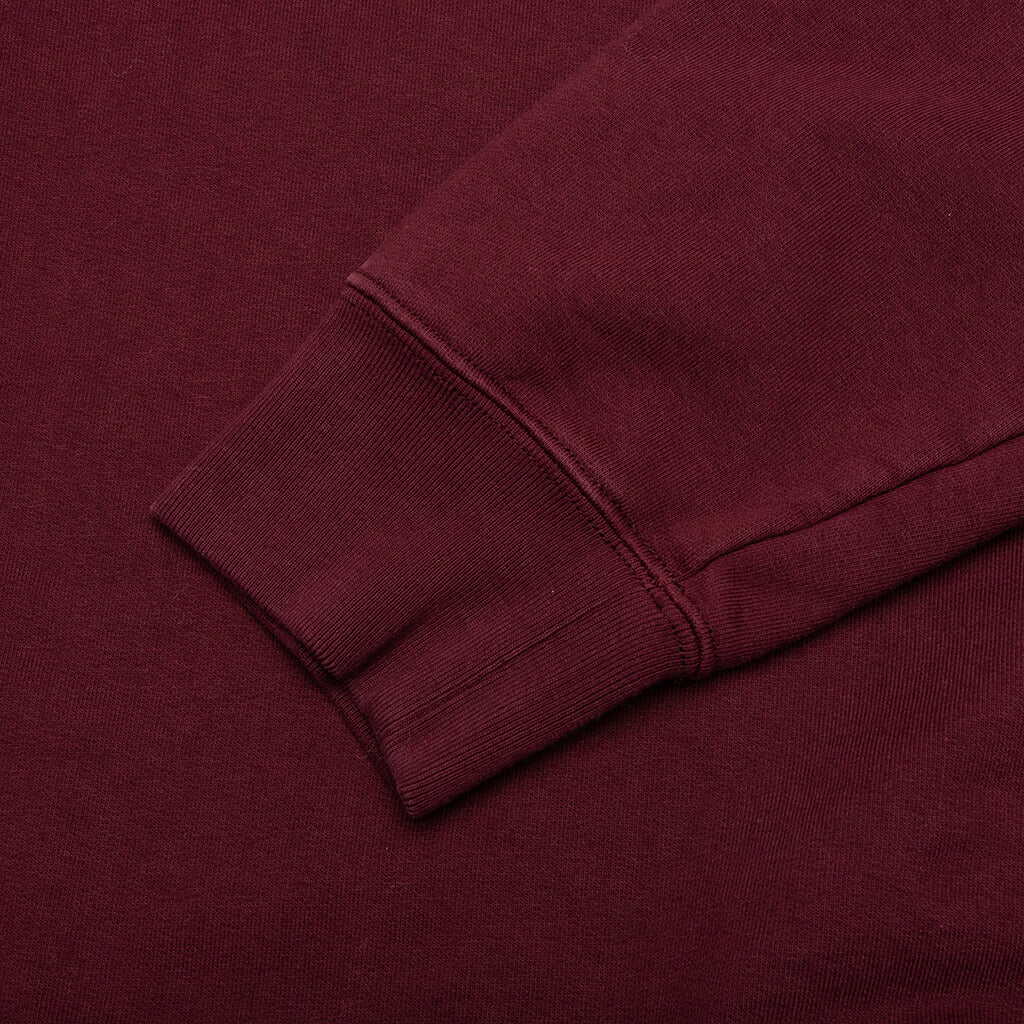 Logo-Embroidered Long-Sleeved Hoodie - Burgundy