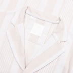Stripped Cotton Towelling Boxy Fit Shirt - White/Beige