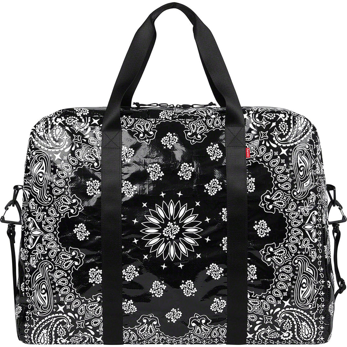SUPREME BANDANA TARP DUFFLE BAG BLACK