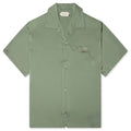 Satin Chest Logo Camp Collar - Sage