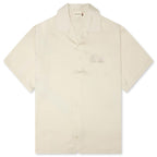 Satin Chest Logo Camp Collar - Sand