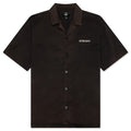 Script Camp Collar Shirt - Jet Black