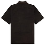 Script Camp Collar Shirt - Jet Black
