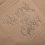 Script Embroidered Sweats - Light Brown