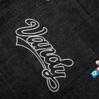 Script Logo Boxer Denim Shorts - Dark Blue