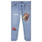 Sham Hand-Beaded Double-Wide Denim - Indigo
