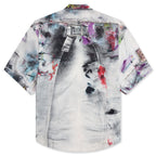 Painted Trompe-l’oeil Print Button Up Shirt - White/Multicolor