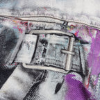 Painted Trompe-l’oeil Print Button Up Shirt - White/Multicolor