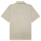 Short Sleeve Cotton Overshirt - Beige