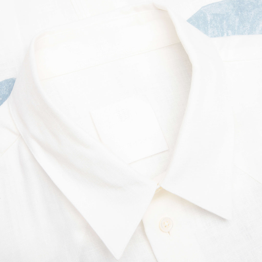 Linen Shirt with Hubert Objects Print- Blue/White