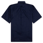 Cotton Voile Shirt With Stripes - Navy