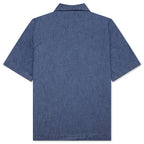 Logo Embroidered Short-Sleeve Shirt - Denim Blue