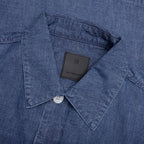 Logo Embroidered Short-Sleeve Shirt - Denim Blue