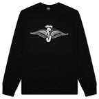 Skull Wings Pigment Dyed L/S Tee - Black