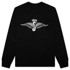 Skull Wings Pigment Dyed L/S Tee - Black