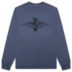 Skull Wings Pigment Dyed L/S Tee - Navy