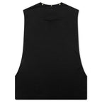 Star Print Sleeveless Big Armhole T-Shirt - Black