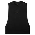 Star Print Sleeveless Big Armhole T-Shirt - Black
