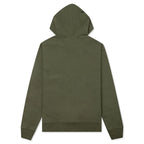 Back Hood Applique Hoodie - Olive