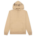 Back Hood Applique Hoodie - Beige