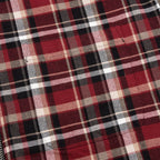 Classic Zip Up Plaid L/S Shirt - Maroon