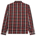 Classic Zip Up Plaid L/S Shirt - Maroon