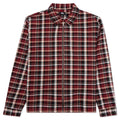 Classic Zip Up Plaid L/S Shirt - Maroon