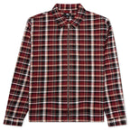 Classic Zip Up Plaid L/S Shirt - Maroon