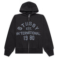 Established Printed Zip Hoodie - Black