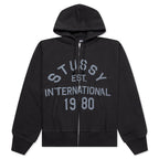 Established Printed Zip Hoodie - Black