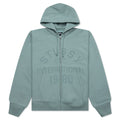 Established Printed Zip Hoodie - Grey Green