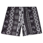 Paisley Plaid Water Short - Black