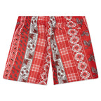 Paisley Plaid Water Short - Red