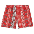 Paisley Plaid Water Short - Red