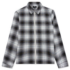 Paul Shadow Plaid Zip Shirt - Black