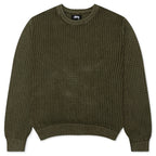Pigment Dyed Loose Gauge Sweater - Dark Olive