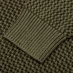 Pigment Dyed Loose Gauge Sweater - Dark Olive