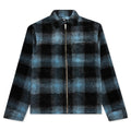 Shadow Plaid Sherpa Zip Shirt - Blue