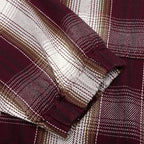 Shadow Plaid Zip Work Jacket - Burgundy