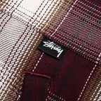 Shadow Plaid Zip Work Jacket - Burgundy