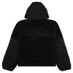 Sherpa Paneled Hooded Jacket - Black