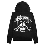 Skull & Bones Pigment Dyed Hoodie - Black