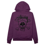 Skull & Bones Pigment Dyed Hoodie - Purple