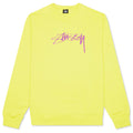 Smooth Stock Embroidered Crew - Lemon
